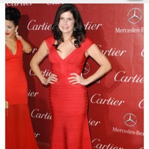 Herve Leger Red Maxi Dress